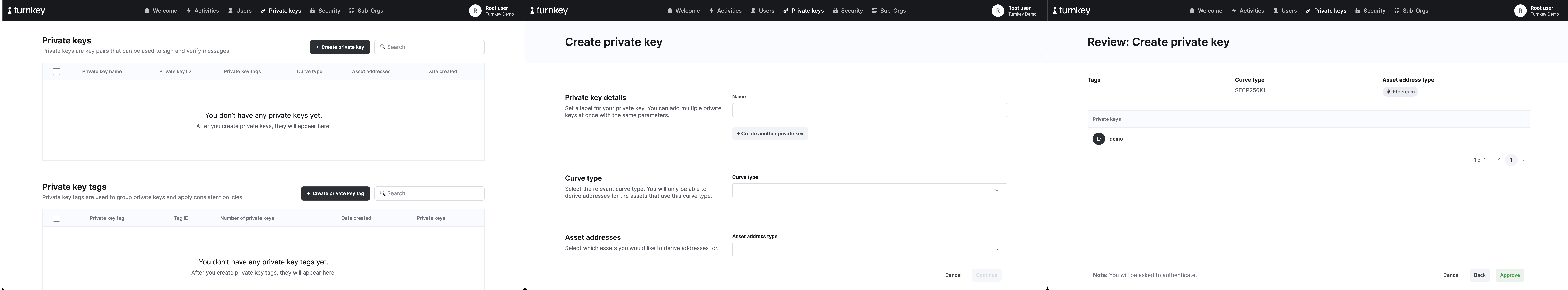 create private key screenshot